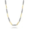GIANA NECKLACE WITH DIAMONDS - TWO TONE>SINGLE STONE Hot