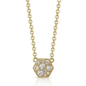 HEXAGONAL COBBLESTONE PENDANT NECKLACE>SINGLE STONE Best