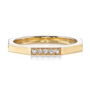 JACQUELINE SMALL HALF PAVÉ>SINGLE STONE Clearance