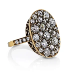 LARGE OVAL COBBLESTONE RING>SINGLE STONE Clearance