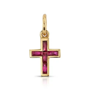 MINI FRENCH CUT CARMELA CROSS WITH GEMSTONES>SINGLE STONE Best