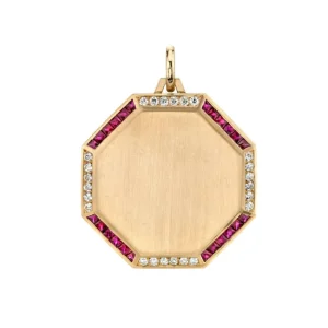 30mm OCTAGON PENDANT>SINGLE STONE Fashion