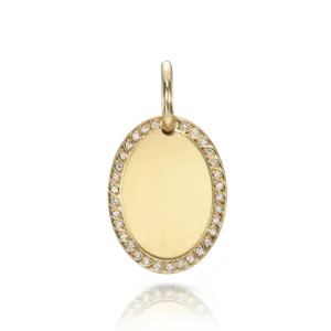 20mm PAVÉ FRAMED OVAL PENDANT>SINGLE STONE Discount