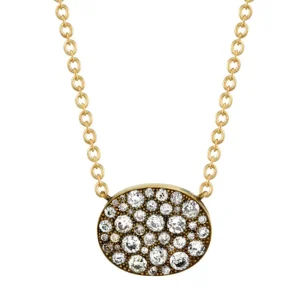 OVAL COBBLESTONE PENDANT NECKLACE>SINGLE STONE Clearance
