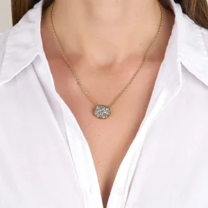 OVAL COBBLESTONE PENDANT NECKLACE>SINGLE STONE Clearance