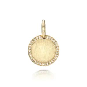 PAVÉ FRAME ROUND DISC>SINGLE STONE Best