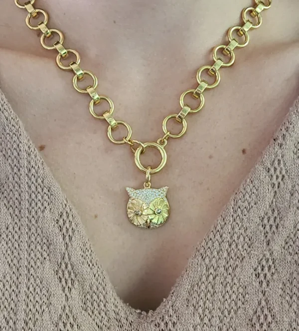 PAVÉ OWL PENDANT>SINGLE STONE New