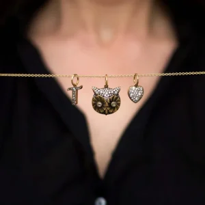PAVÉ OWL PENDANT>SINGLE STONE New