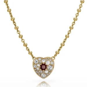 SMALL COBBLESTONE HEART NECKLACE WITH GEMSTONE>SINGLE STONE Online