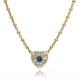 SMALL COBBLESTONE HEART NECKLACE WITH GEMSTONE>SINGLE STONE Online