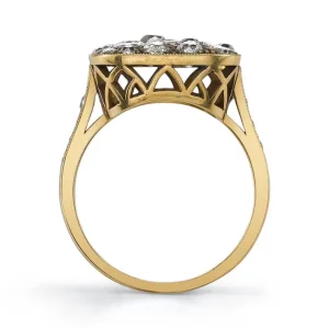 SMALL SQUARE COBBLESTONE RING>SINGLE STONE New