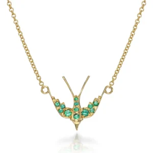 SMALL SWALLOW NECKLACE WITH GEMSTONES>SINGLE STONE Hot