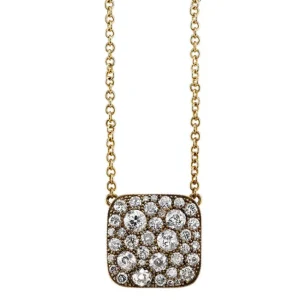 SQUARE COBBLESTONE PENDANT NECKLACE>SINGLE STONE Best
