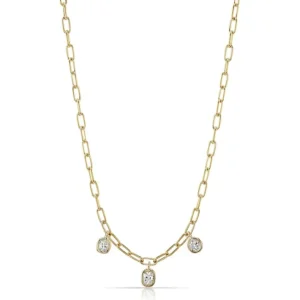 THREE STONE CAILYN NECKLACE>SINGLE STONE New