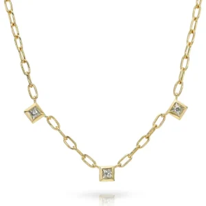 THREE STONE KARINA NECKLACE>SINGLE STONE New